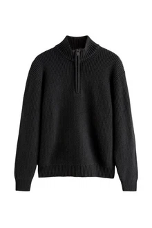 Next Strickpullover Regular Fit mit Reißverschlusskragen