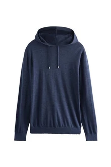 Next Kapuzenpullover Regular Fit Signature Hoodie Dunkelblau/Blau