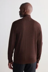 Next Strickpullover Regular Fit Signature Strukturierter Troyer Dunkelbraun/Dunkelrot/Braun/Bordeaux