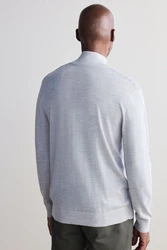 Next Strickpullover Regular Fit Signature Strukturierter Troyer Grau/Hellgrau