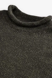 Next Strickpullover mit Tulpenkragen im Regular Fit (1-tlg) Dunkelgrün/Khaki