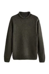 Next Strickpullover mit Tulpenkragen im Regular Fit (1-tlg) Dunkelgrün/Khaki