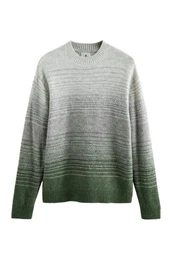 Rundhalspullover Regular Fit Pullover mit Farbverlauf und Wolle (1-tlg)