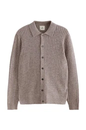 Strickjacke Regular Fit Premium Pullover mit Knopfleiste Wolle (1-tlg)