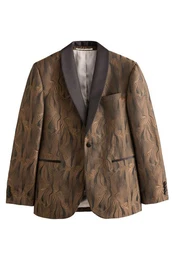 Sakko Slim Fit Jacquard-Smokingsakko (1-tlg)