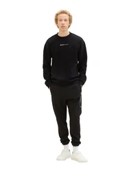 TOM TAILOR Denim Sweatshirt Schwarz/Hellblau