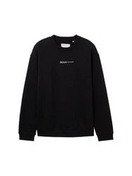 TOM TAILOR Denim Sweatshirt Schwarz/Hellblau