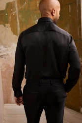 Next Langarmhemd EDIT Satinhemd Schwarz