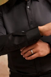 Next Langarmhemd EDIT Satinhemd Schwarz