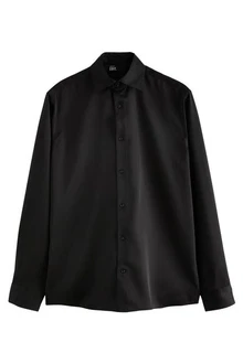 Next Langarmhemd EDIT Satinhemd Schwarz Next Langarmhemd EDIT Satinhemd Schwarz