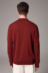 Next Langarm-Poloshirt Slim Fit Braun/Rot/Orange/Dunkelrot