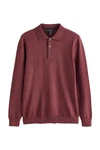 Next Langarm-Poloshirt Slim Fit Dunkelrot/Rot/Bordeaux/Braun Next Langarm-Poloshirt Slim Fit Dunkelrot/Rot/Bordeaux/Braun