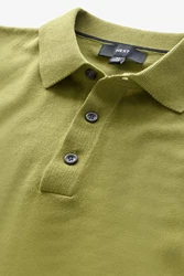 Next Langarm-Poloshirt Slim Fit Grün/Dunkelgrün/Hellgrün/Gelb/Khaki