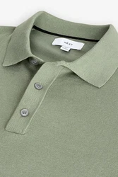 Next Langarm-Poloshirt Slim Fit Dunkelgrün/Grün/Hellgrün/Khaki