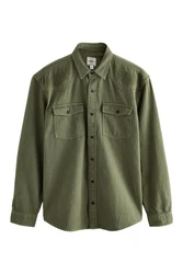 Next Jeanshemd Denim-Langarmshirt Dunkelgrün/Grün