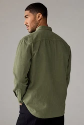 Next Jeanshemd Denim-Langarmshirt Dunkelgrün/Grün