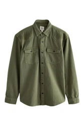 Next Jeanshemd Denim-Langarmshirt Dunkelgrün/Grün
