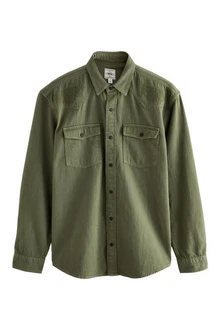 Next Jeanshemd Denim-Langarmshirt Dunkelgrün/Grün Next Jeanshemd Denim-Langarmshirt Dunkelgrün/Grün