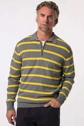 Rundhalspullover Strickpullover mit Polokragen Ringel