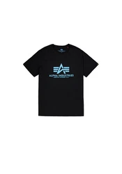 Alpha Industries Herren Basic T-Shirt Blau/Hellblau/Schwarz