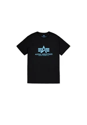 Alpha Industries Herren Basic T-Shirt Blau/Hellblau/Schwarz