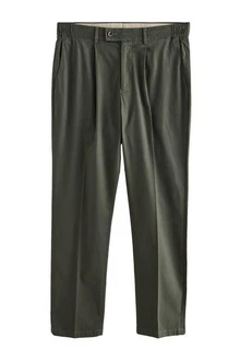 Next Chinohose mit Stretch und Lyocell Khaki/Dunkelgrün