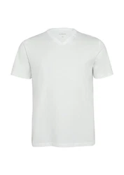 s.Oliver T-Shirt mit V-Ausschnitt und Logo-Print Artwork Grau/Weiß/Hellgrau