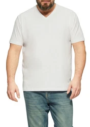 s.Oliver T-Shirt mit V-Ausschnitt und Logo-Print Artwork Grau/Weiß/Hellgrau