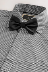 Next Langarmhemd Slim Fit Hemd und Krawatte Set Grau/Dunkelgrau