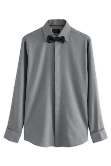 Next Langarmhemd Slim Fit Hemd und Krawatte Set Grau/Dunkelgrau Next Langarmhemd Slim Fit Hemd und Krawatte Set Grau/Dunkelgrau