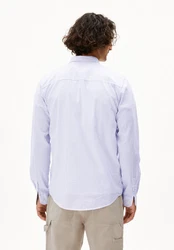 Armedangels Langarmhemd QUAASA STRIPES Herren Hemd Hellblau/Fliederfarben/Blau