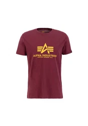 Alpha Industries Herren Basic T-Shirt Dunkelrot/Bordeaux/Rot
