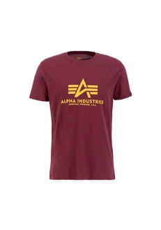 Alpha Industries Herren Basic T-Shirt Dunkelrot/Bordeaux/Rot