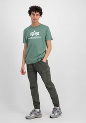 Alpha Industries Herren Basic T-Shirt Dunkelgrün/Grün/Türkis