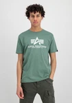 Alpha Industries Herren Basic T-Shirt Dunkelgrün/Grün/Türkis