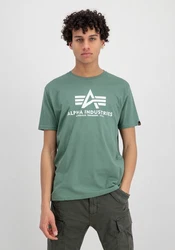 Alpha Industries Herren Basic T-Shirt Dunkelgrün/Grün/Türkis