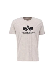 Alpha Industries Herren Basic T-Shirt Hellgrau/Beige/Grau/Braun