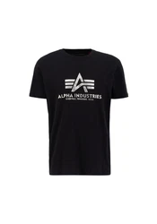 Alpha Industries T-Shirt Basic Foil Print Black/metalsilver
