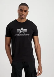 Alpha Industries T-Shirt Basic Foil Print Black/metalsilver
