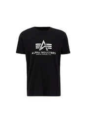 Alpha Industries T-Shirt Basic Foil Print Black/metalsilver