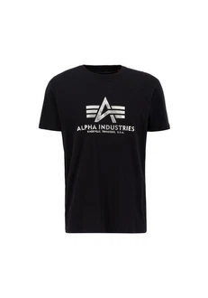 Alpha Industries T-Shirt Basic Foil Print Black/metalsilver