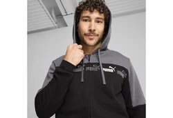 PUMA Hoodie Around the Block Kapuzenjacke Grau/Dunkelgrau/Schwarz/Hellgrau