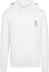 MisterTee Kapuzensweatshirt Love Sign 2.0 Weiß/Rosa