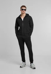 MisterTee Sweatjacke Basic Hooded Zipper Schwarz/Dunkelgrau