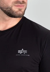 Alpha Industries T-Shirt Basic T SL Foil Print Schwarz/Dunkelrot/Dunkelblau/Bordeaux