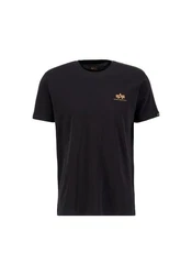 Alpha Industries T-Shirt Basic T SL Foil Print Schwarz/Dunkelblau/Grau
