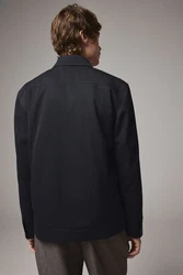 Next Sakko Hemdjacke im Western-Look Dunkelblau/Schwarz/Blau