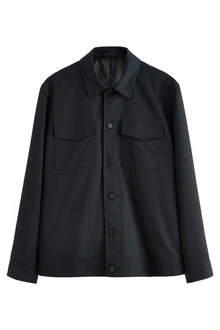 Next Sakko Hemdjacke im Western-Look Dunkelblau/Schwarz/Blau