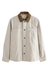 Hemdjacke Jacke 100% Baumwolle mit Cordkragen (1-St)