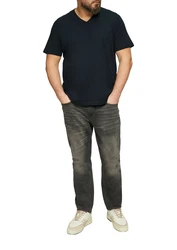 s.Oliver T-Shirt mit V-Ausschnitt und Logo-Print Artwork 